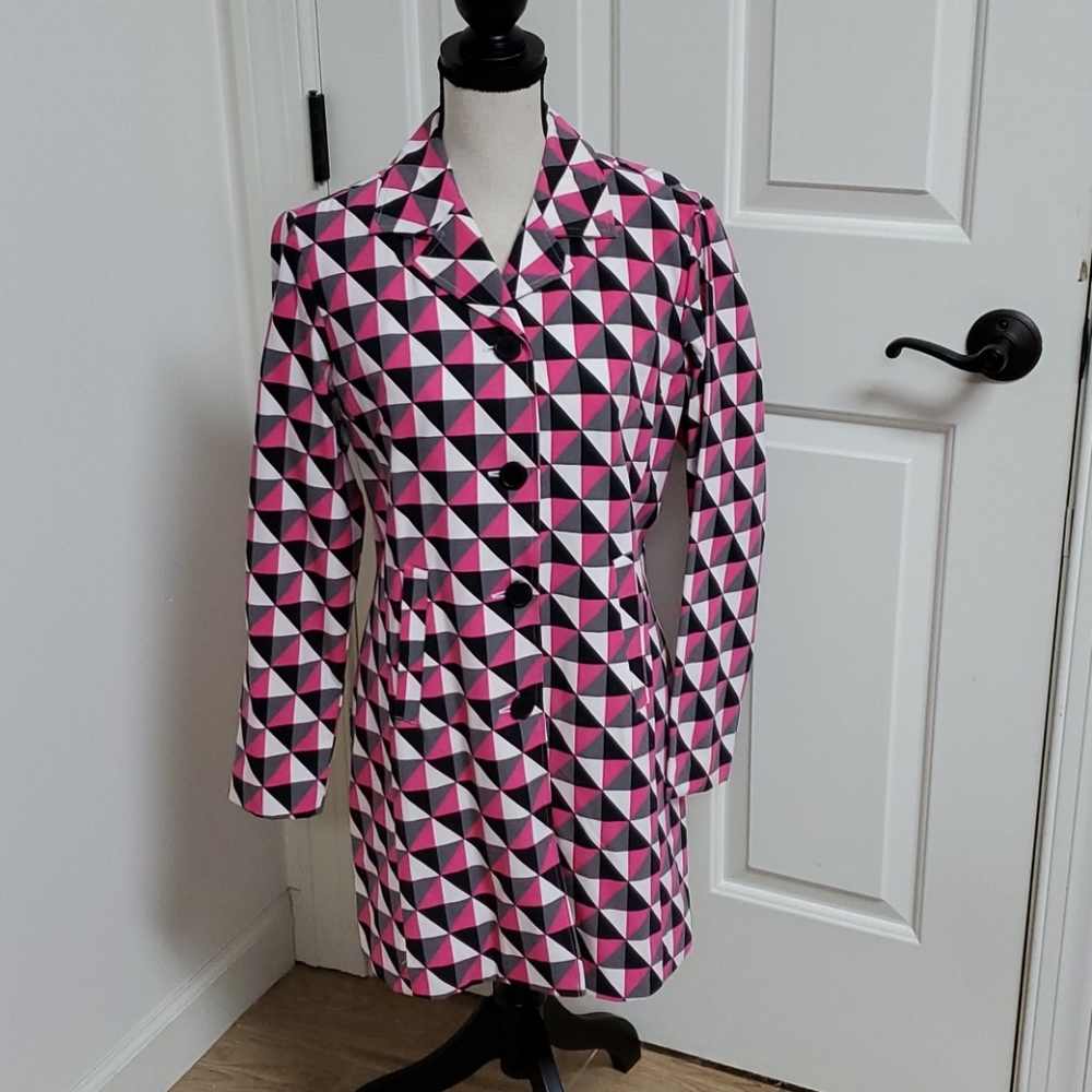 SILKLAND JACKET TRENCH COAT 8 CHECKER STYLE PINK